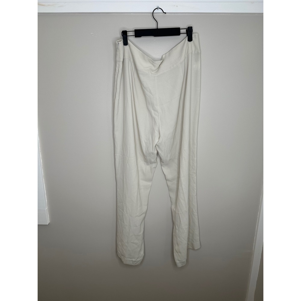 Eileen Fisher Women's Straight Trouser Ivory Silk Wide Leg Pants NEW L - Picture 6 of 7